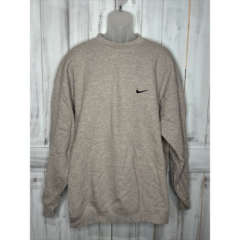 Vintage Nike Sweatshirt Mens 2xl Gray W/ Black Swoosh Raglan 80s 90s Made In Usa